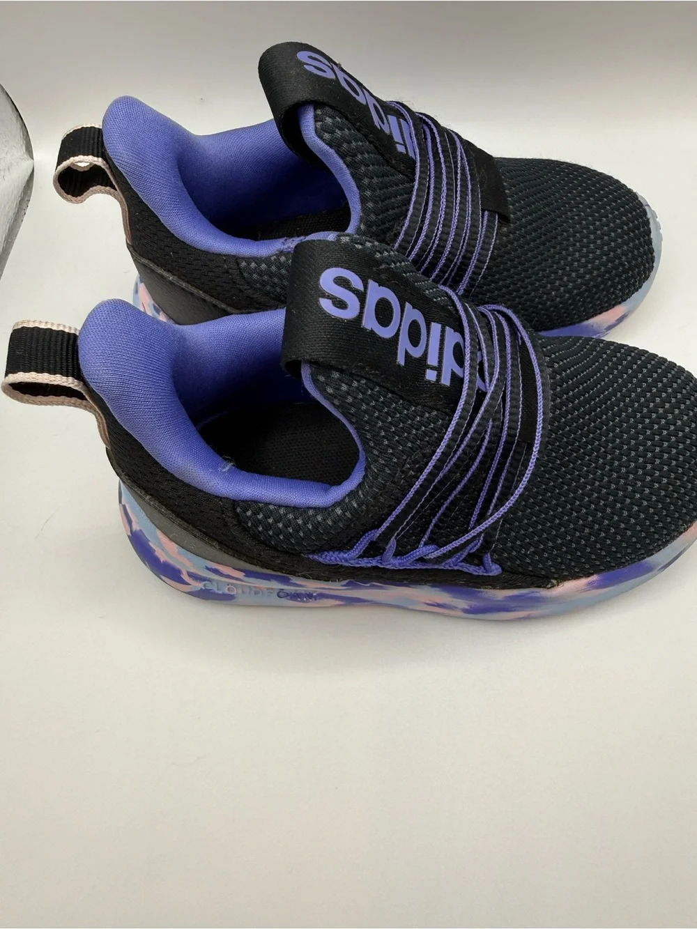 adidas Kids Black & Purple Lace-Detail Athletic Sneakers